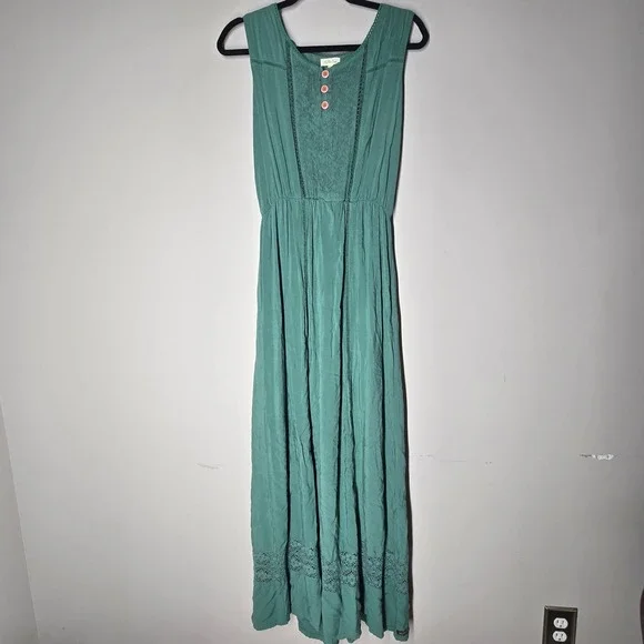 Matilda Jane | Dresses | Matilda Jane Green Sleeveless Maxi Dress Lace Logo  Casual Career Wedding Sz M | Poshmark